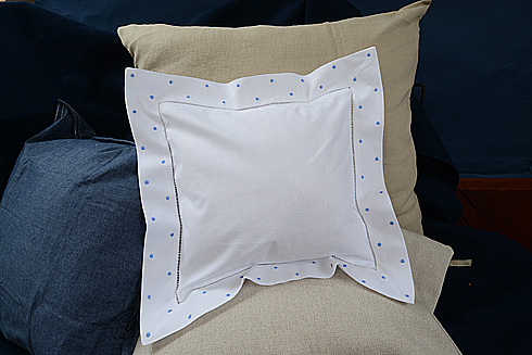 Hemstitch PIllow Polka Dot 12x12